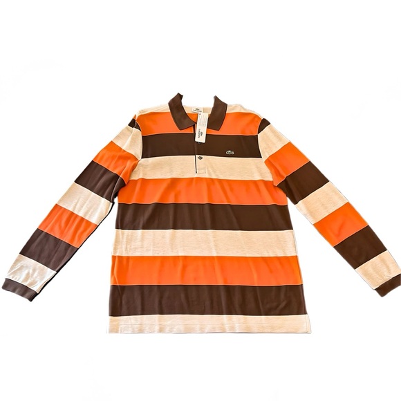 NWT Vintage 80s Lacoste long-sleeve men’s polo rugby shirt size 40/Medium - Picture 4 of 10